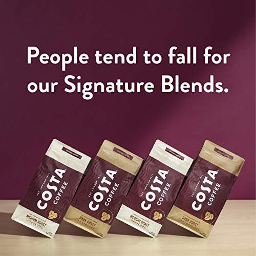 Costa Coffee Ground Coffee, Signature Blend Medium Roast, 12Oz Each, Rainforest Alliance Certified