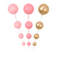 Gyufise 30Pcs Pink Gold Ball Cake Toppers Mini Balloon Cupcake Toppers Diy Foam Ball Cake Insert Decoration For Wedding Annivers
