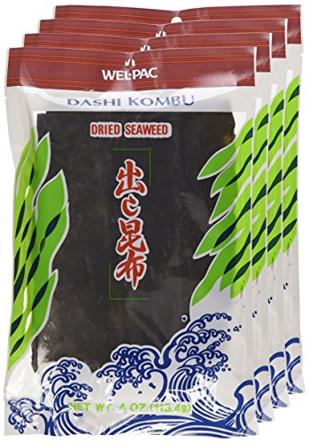 Wel-Pac Dashi Kombu Dried Sea , 4 Ounce (Pack of 4), Ideal for Cooking and Broths