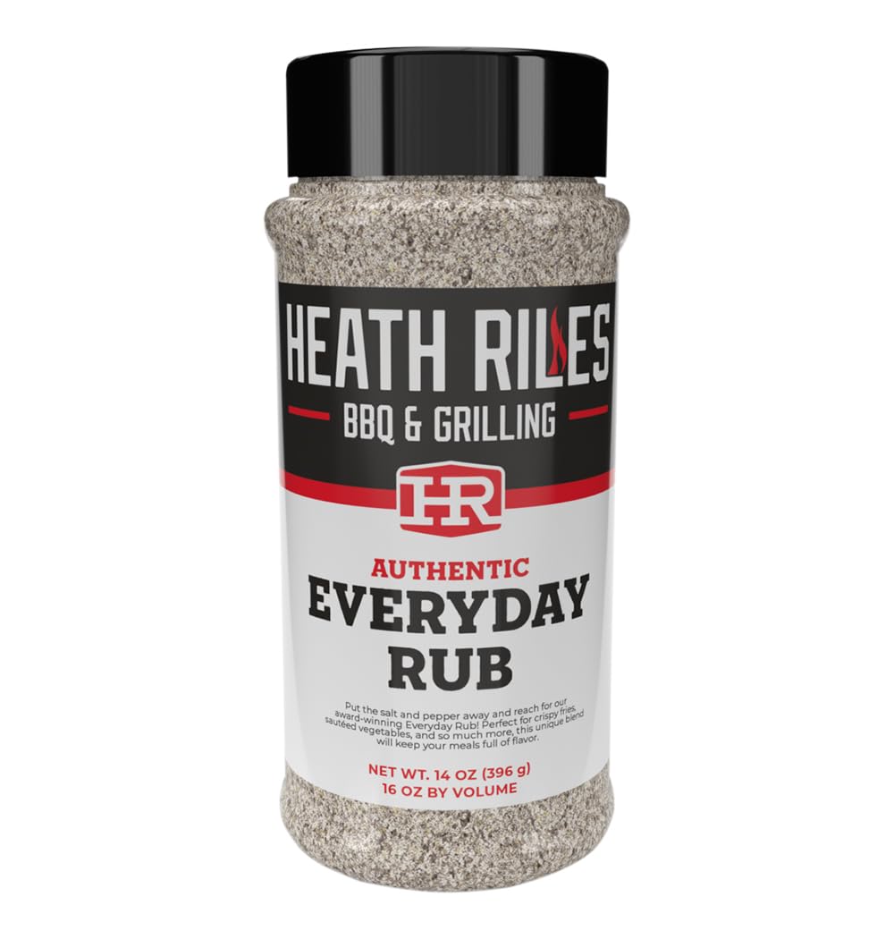 Heath Riles BBQ All-Purpose Rub Seasoning, Champion Pitmaster Recipe, 14 oz Shaker Bottle