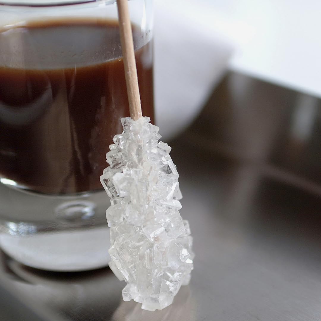 CIVILIZED COFFEE Premium Rock Candy Swizzle Sugar Sticks, All Natural, Non-GMO, 25 Count, Clear
