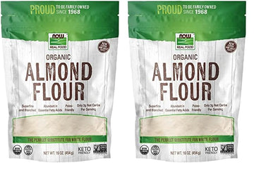 Now Foods, Organic Almond Flour, Superfine, Blanched, Certified Non-Gmo, 16-Ounce (Packaging May Vary) (Pack Of 2)