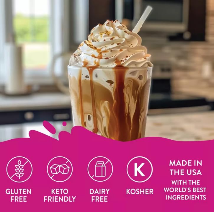 Salted Caramel Sugar Free Zero Calories Syrup Sauce For Coffee, Dessert, Ice Cream, Yogurt