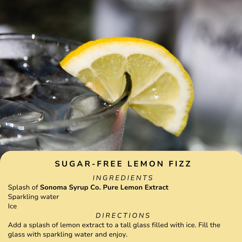 Sonoma Syrup Co Pure Lemon Extract, Hand Crafted in the USA, 4 oz, Model SS-EXL4