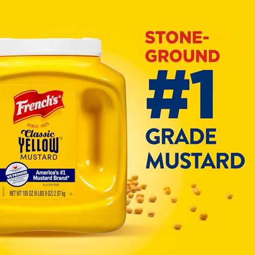 Frenchs Classic Yellow Mustard  105 oz - One 105 Ounce Bulk Container of Tangy and Creamy Yellow Mustard Perfect for Professional Use or for Refillable Containers at Home