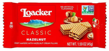 Generic Loacke'R Classic Hazelnut Wafers - 100% Italian Hazelnuts - 45G/1.59Oz, Multipack Of 12 Snack Packs