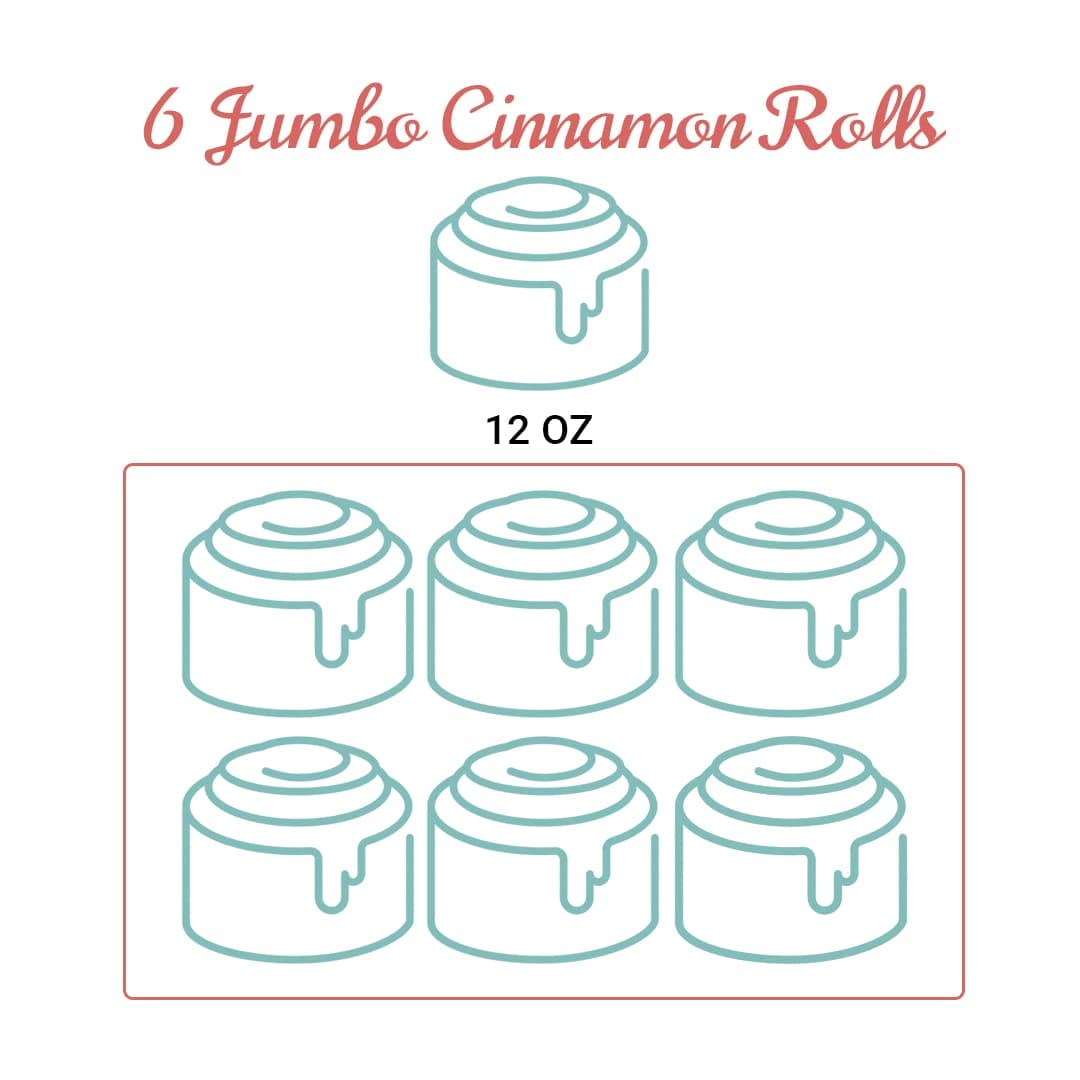 Gourmet Old-Fashioned Traditional Glaze Jumbo Cinnamon Rolls-Pack Of 6