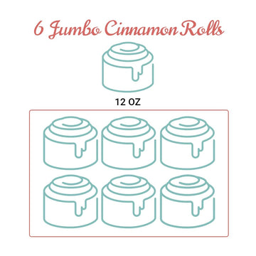 Gourmet Old-Fashioned Traditional Glaze Jumbo Cinnamon Rolls-Pack Of 6