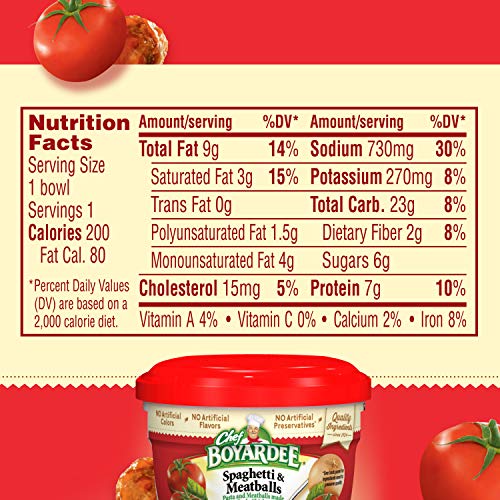 Chef Boyardee Spaghetti and Meatballs in Tomato Sauce, Microwave Food, 7.5 OZ Microwaveable Bowl (12 Bowls)