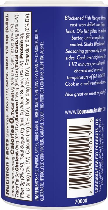 Louisiana Fish Fry Cajun Blackened Seasoning, 2.5 Ounce - 3 Per Case.