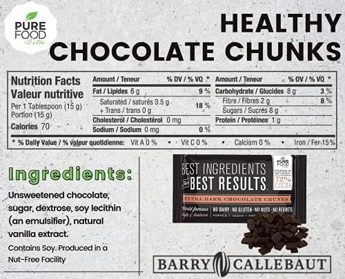 Pure Food Dairy Free Dark Chocolate Chunks, Vegan, Gluten-Free, 7oz (3 Pack)