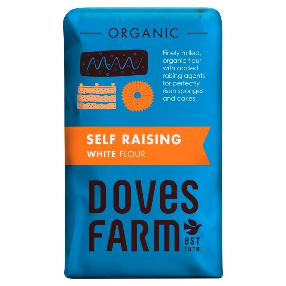 Doves Farm Organic Self Raising White Flour | Versatile Self Rising Flour For Different Dishes | Ideal For Cakes Or Baking | Uk Milled | Kosher | 35.27 Oz (2 Packs Of 1 Kg)