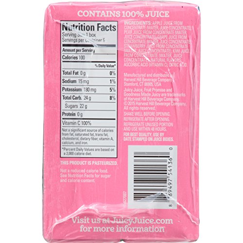 Juicy Juice Slim 8 Pack, Kiwi Strawberry, 6.75 Ounce Boxes (Pack Of 4)