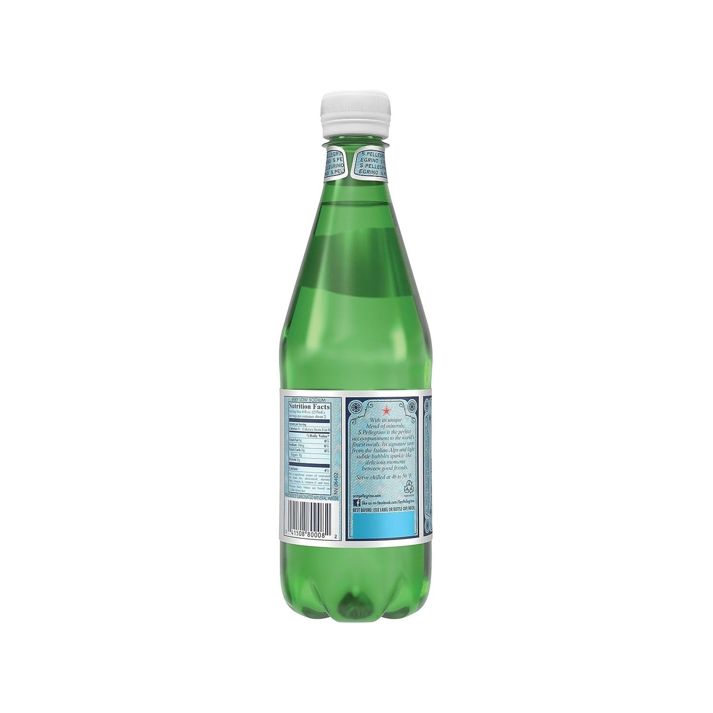 Nestle 041508734660 San Pellegrino Mineral Water, 500Ml, 24Bt/Ct, Cl
