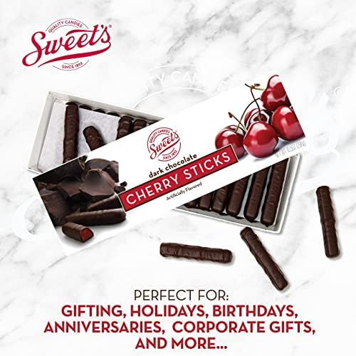 Sweet Candy Company Dark Chocolate Fruit Flavored Sticks - Gourmet Chocolate Covered Sticks, Orange, Blueberry, Cherry, Raspberr