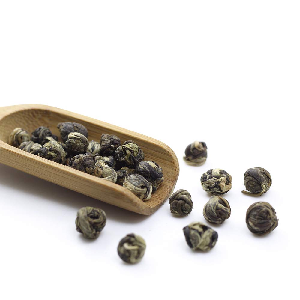 LWXLJMJZC Jasmine Dragon Pearls Tea - Loose Leaf Green Tea, 100g/3.5oz, Pleasant Jasmine Aroma, For Hot and Cold Brew