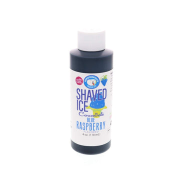 Hypothermias Shaved Ice And Snow Cone Syrup Unsweetened Flavor Concentrate - 4 Fl. Oz - Makes 1 Gallon Of Syrup - Blue Raspberry