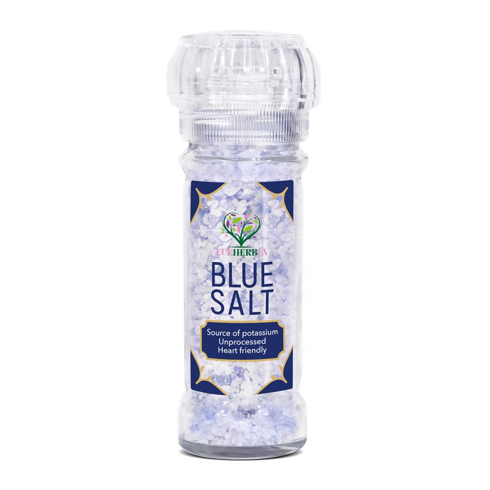 Eupherbia Blue Salt, Coarse, Rare Mineral Salt, High Potassium, Lower Sodium, Natural, Unprocessed, Hand Harvested, Kosher Certi