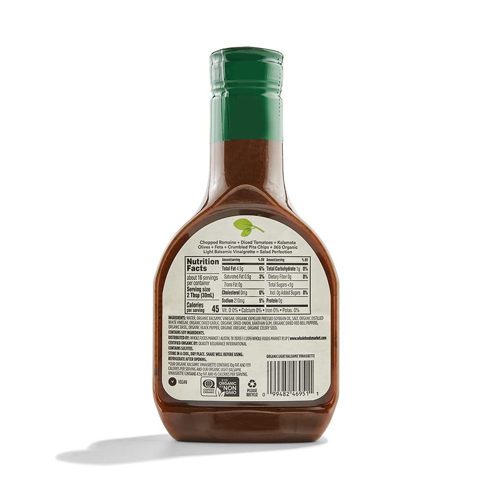 365 by Whole Foods Market, Organic Light Balsamic Vinaigrette, 16 Fl Oz
