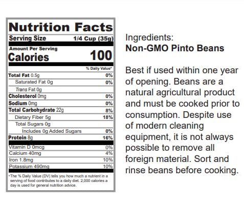 High Plains Pinto Beans | 10 Pound Bag | Farm-Fresh Pinto Beans | Non-Gmo Verified | High Protein & Fiber Source | Dry Beans | D