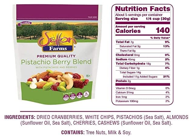 Setton Farms Pistachio Berry Blend - 20 Oz. Bag, Value Size, Nut Mix
