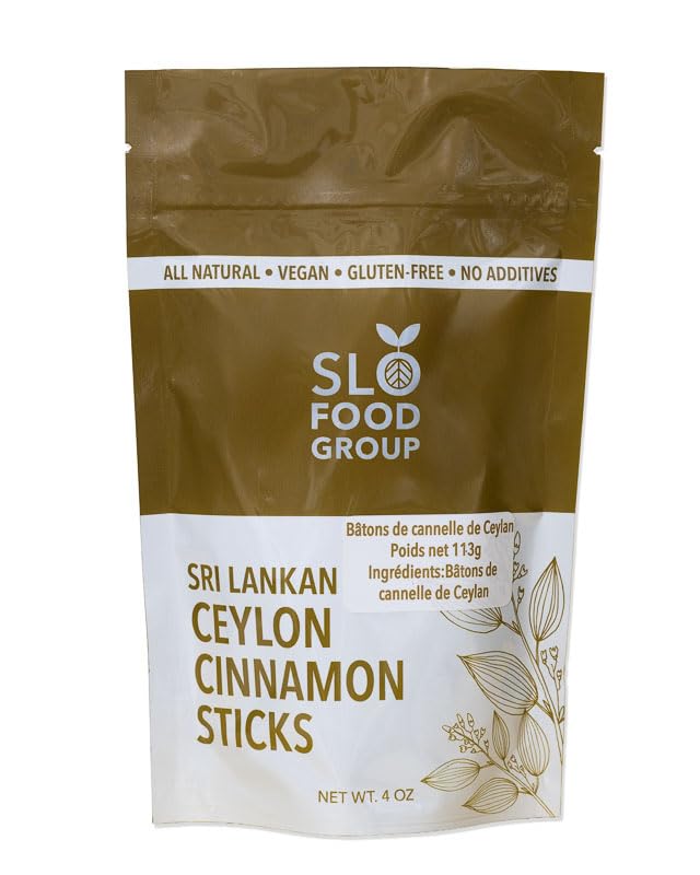 Slofoodgroup Ceylon Cinnamon Sticks - Pure Ceylon Cinnamon Quills 5 Inch Cut Cinnamon Spice From Sri Lanka  True Cinnamon - Cinnamomum Veflavor Blend  4 Oz.