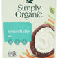 Simply Organic Spinach Dip Mix, Certified Organic, Gluten-Free, 1.41 oz, Pack of 3
