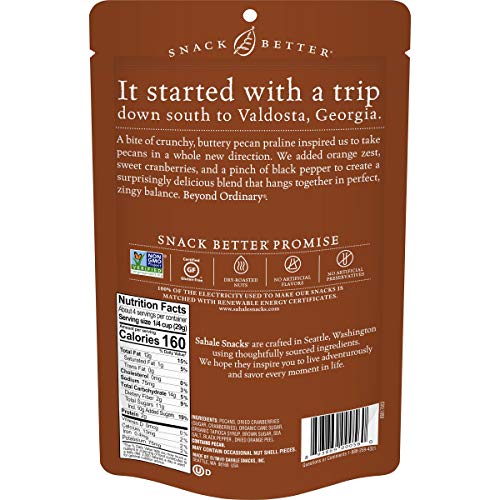 Sahale Snacks Valdosta Pecans, 4 Oz - Sweet and Savory Nut Snack, Perfect for On-the-Go Energy