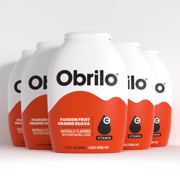 Obrilo Water Enhancer Liquid Flavoring Drops, Zero Sugar, Naturally Flavored, 2 Fl Oz (Pack of 5), Clear, Passion Fruit Guava