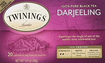 Twinings Darjeeling Tea, Tea Bags, 20 Count (Pack Of 2)