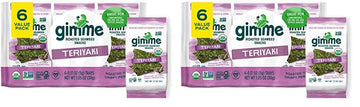 Gimme Seaweed - Teriyaki - 6 Count - Organic Roasted Seaweed Sheets - Keto, Vegan, Gluten Free - Great Source Of Iodine & Omega 
