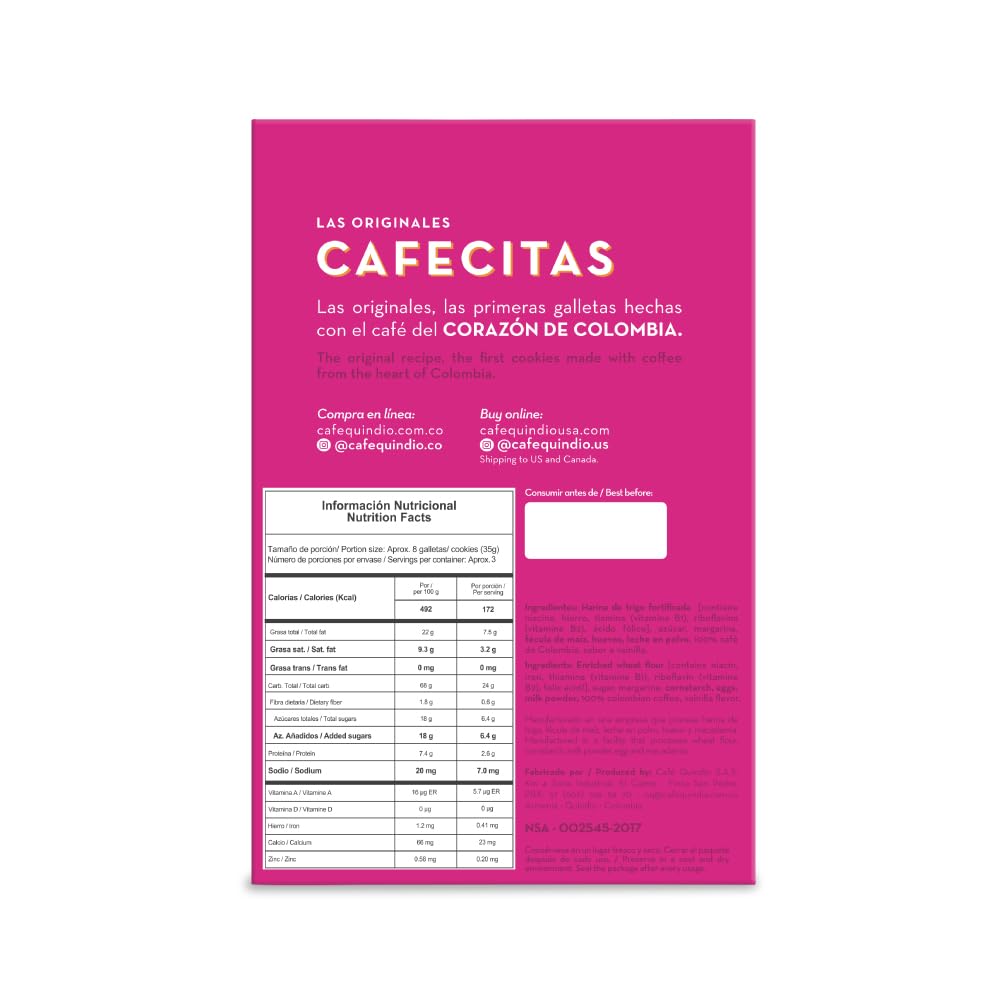 Cafe Quindio Coffee Cookies Cafecitas (3.5 Oz / 100G)