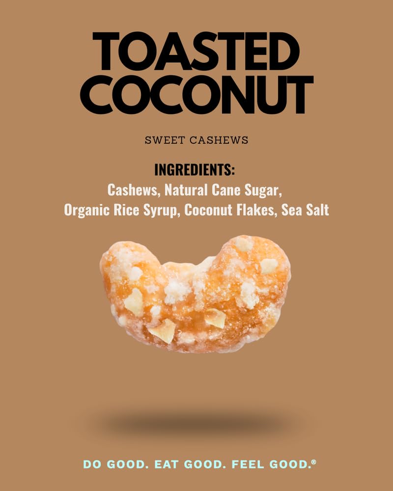 Toasted Coconut Cashews by Karma Nuts, Whole, Sweet, Roasted, Vegan, Gluten Free, Low Net Carb, Natural, Everyday Nut Snack, 1.5