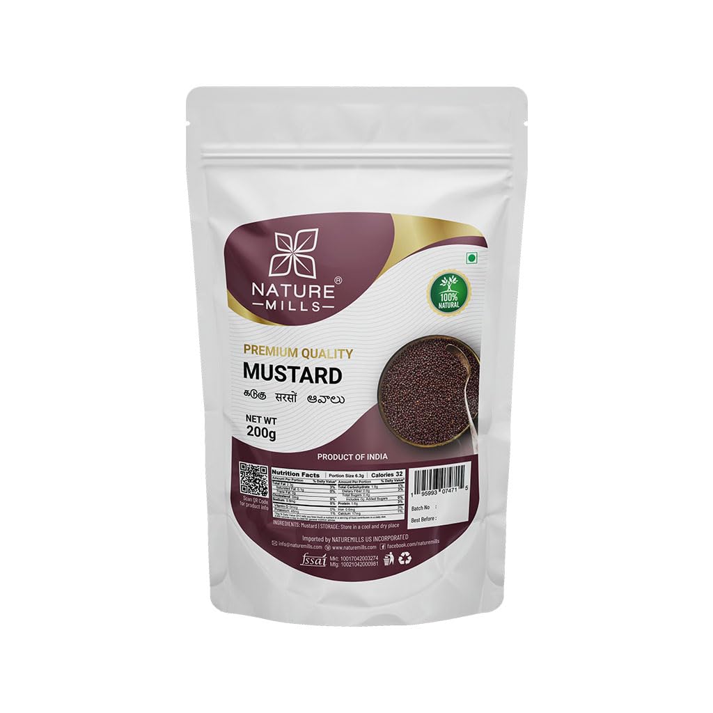 NatureMills Premium Mustard Seeds - Whole Spice (200g)