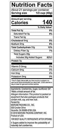 Mariani | Dried Cranberries | Healthy Snacks For Kids & Adults | Dried Fruit | Vegan Snacks | Gluten Free Snacks | No Preservati