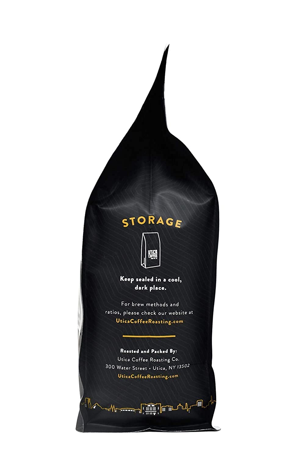Utica Coffee Roasting Co. Half Moon | Specialty Flavored Medium Roast Ground Coffee | 16 Oz Reclosable Bag