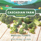 Cascadian Farm Organic, Broccoli Florets, Frozen Vegetables, Non-GMO, 10 oz Bag