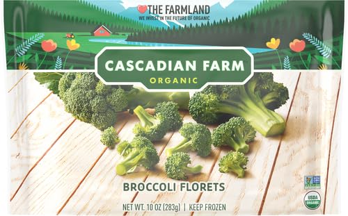 Cascadian Farm Organic, Broccoli Florets, Frozen Vegetables, Non-GMO, 10 oz Bag