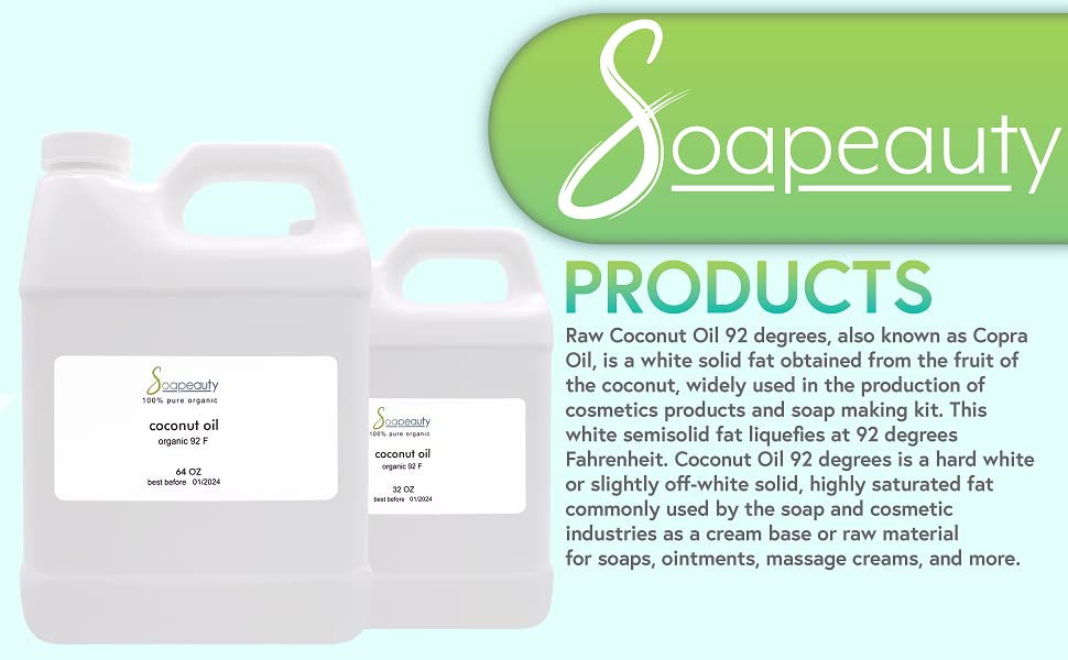 COCONUT OIL 92 DEGREE REFINED BLEACHED 100% PURE COLD PRESSED (16 OZ)