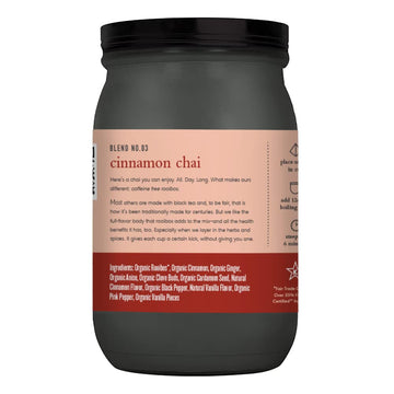 Paromi Cinnamon Chai Rooibos Organic Tea, 15 Count, Signature Jar, Pack of 3