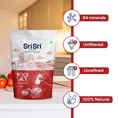 Sri Sri Tattva Shuddhta Ka Naam Rock Salt - Sendha Namak For A Healthy Life - 1Kg (Pack Of 2)