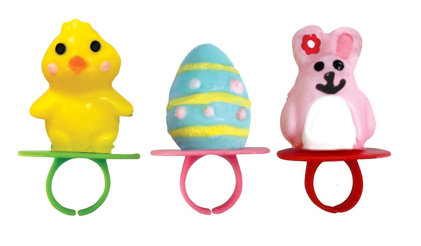 Easter Candy 3D Ring Pops - 18 Individually Wrapped Suckers Bulk Variety Pack - Candy For Easter Baskets - Egg Hunts