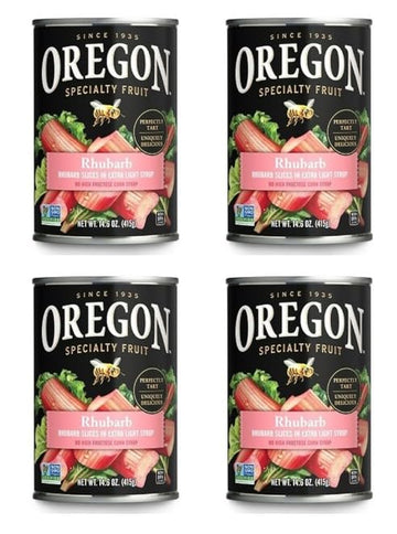 Oregon Rhubarb In Extra Light Syrup  14.6 Oz Cans  Pack Of 4