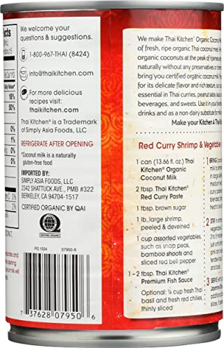 Thai Kit Organic Coconut Milk, 13.66 Fluid Ounce - 12 Per Case12