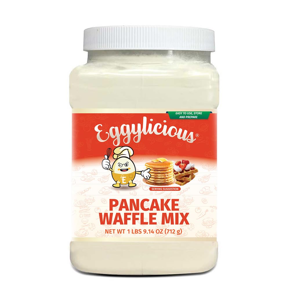 Eggylicious Pancake/Waffle Mix – Classic Recipe, 25.14 oz Jar – No Preservatives or Colorants, Loved by Kids & Adults