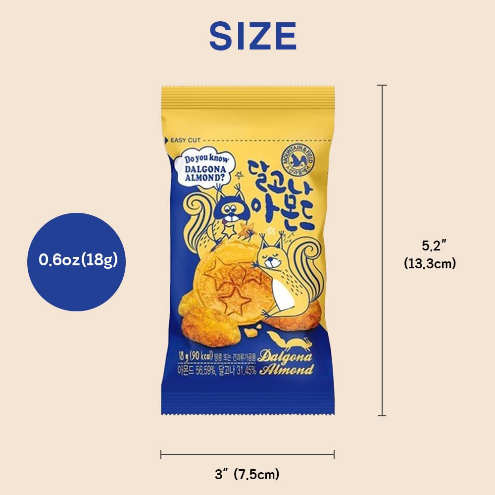 K-Herb Gourmet Honey Butter Almond Snacks – Crunchy Dalgona Almonds, 20-Pack, Perfect for mature-themeds and Kids, Great for On-the-Go and School
