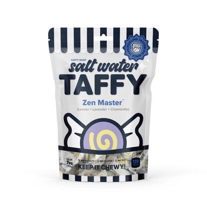 Taffy Shop Zen Master, Lemon Lavender Chamomile Salt Water Taffy - Gourmet Soft Chewy Candy, Bulk Sweet Snack, Fresh Gift & Glut