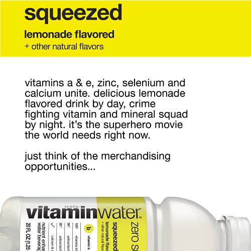 vitaminwater zero Squeezed, 16.9 fl oz, 6 Pack