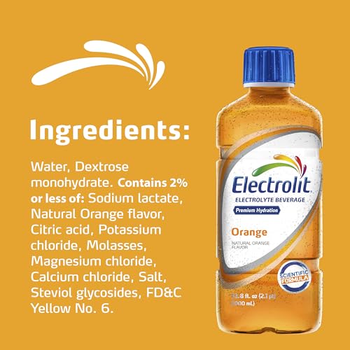 Electrolit Hydration Electrolyte Drinks, Sports Beverages With Electrolytes, 6 Pack (Orange)