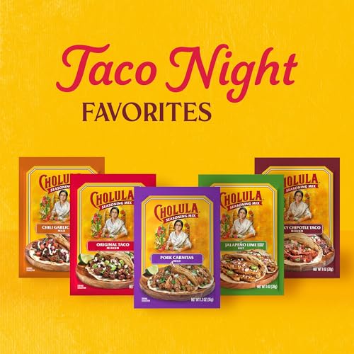 Cholula Seasoning Mix  Pork Carnitas  Mild Heat  For Tamales  Pulled Pork Tacos  Burrito Bowls  Dips and More  1.3 oz (Pack of 12)